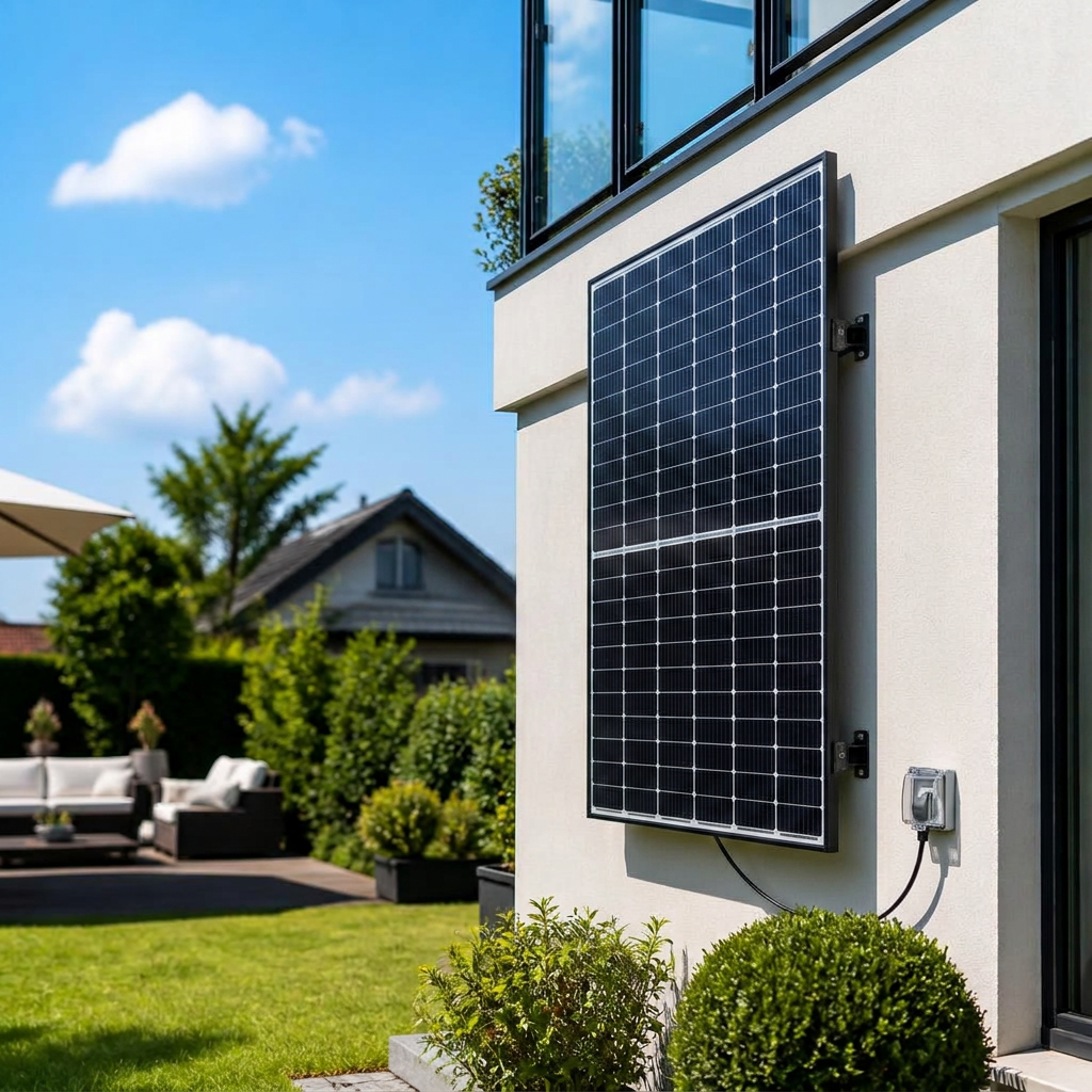 A modern home with plug-and-play solar panels